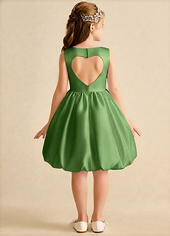 Azazie Nirvana Robe Demoiselle D'honneur Fillette Robe Princesse en Mat Satiné Rayé Basilic image1