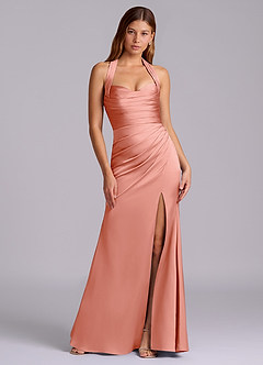 Azazie Destiny Suknie dla druhen Syrena Dekolt w kształcie serca Satyna elastyczna Do ziemi Sukienka image7