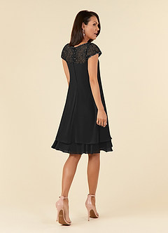 Azazie Tess Mother of the Bride Dresses Black Empire Sequins Chiffon Dress image3