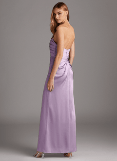 Azazie Lexie Robes de demoiselle d'honneur Robe Fourreau Convertible en Satin extensible Sans bretelle Frostiges Flieder image5