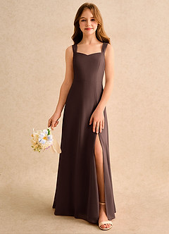 Azazie Makani Girls Formal vestidos de niña de las flores Vestido de Ganache de Gasa de Corte en A con Escote de Corazón image3