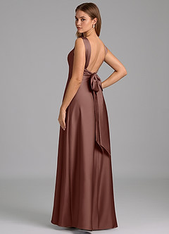 Azazie Beatrice 신부 들러리 드레스 A라인 스윗하트 네크라인 스트레치 새틴 바닥 길이 드레스 image2