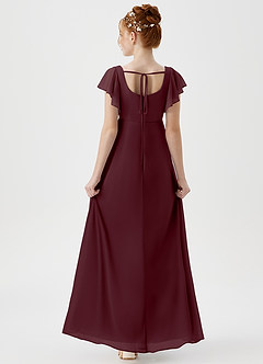 Azazie Bondi Junior A-Linie Seitliche Cut-Outs Gittergewebe Kleid Cabernetrot image2