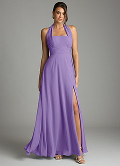 Azazie Tamira Suknie dla druhen Linia A Pofałdowany Szyfon Do ziemi Sukienka image1