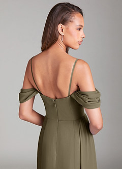 Azazie Amyra Abiti da Damigella Abito Convertibile Tubino in Chiffon a Spalla Scoperta Willow Green image7