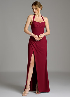 Azazie Serenity Bridesmaid Dresses Burgundy Mermaid Sweetheart Neckline Chiffon Dress image4