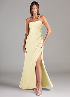 Azazie Aliani Bridesmaid Dresses Lemon Sorbet Sheath Strapless Chiffon Convertible Dress image1