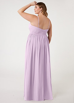 Azazie Alia Bridesmaid Dresses Frosted Lilac A-Line Pleated Chiffon Dress image9