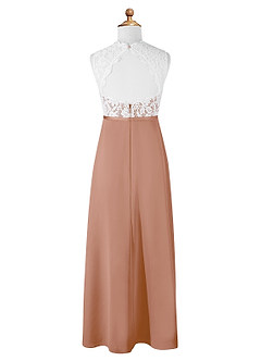 Azazie Rana Junior Robe Trapèze en Mousseline de soie Dentelle Champagne Rosé image6