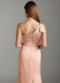 Azazie Rinna Brudtärnklänningar Klänning av Sjöjungfru i Stretch Satin Ruched Roséguld image7