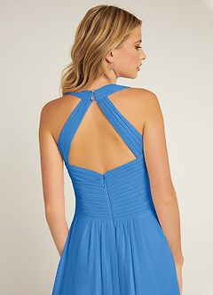 Azazie Claudia Bridesmaid Dresses Blue Jay A-Line Sweetheart Neckline Chiffon Dress image6