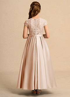 Azazie Bunny Junior Formal Sukienki dla dziewczynek sypiących kwiaty Suknia balowa Koronka Sznurówka Długość kostki Sukienka image2