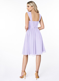 Azazie Angie Bridesmaid Dresses Lilac A-Line Corset Chiffon Dress image2