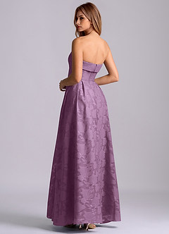 Azazie Lucienne Bridesmaid Dresses Wisteria A-Line Strapless Floral Burnout Dress image2