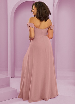 Barbie ♥ Azazie Brautjungfernkleider Wandelbar A-Linie Schulterfrei Chiffon Kleid Altrosa image8