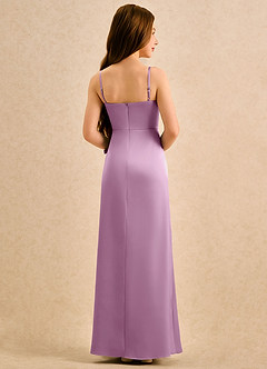 Azazie Bundt Girls Formal Finale sale A-Lijn Jurk van Stretch Satijn Geplooid Powder Blue image2