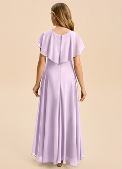 Azazie Katie Junior Linia A Marszczony Szyfon Długość podłogi Młodsza druhna Sukienka image2