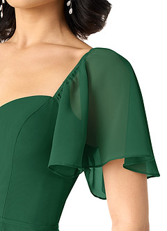 Azazie Chloe Bridesmaid Dresses Dark Green A-Line Sweetheart Neckline Chiffon Dress image6