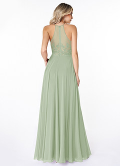 Azazie Kinsey Final Sale Desert Rose A-Line Lace Chiffon Dress image2