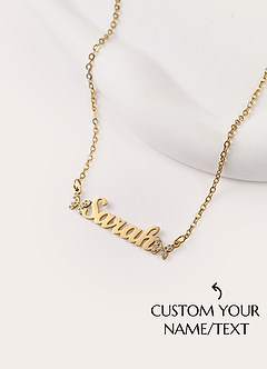 front Custom Name Necklace with Crown