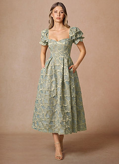 Midi jurk Amy Blauw image1