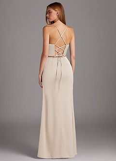 Azazie Brookelle Bridesmaid Dresses White Alabaster Sheath Sweetheart Corset Stretch Satin Dress image3