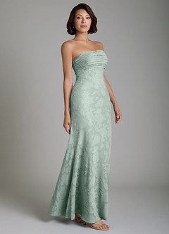 Azazie Saylor Vestidos de damas de honor Vestido Agave de Devorado Floral de Corte Sirena Convertible con Palabra de honor image5