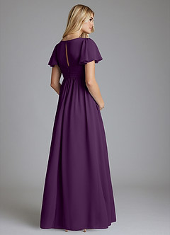 Azazie Verna Maternity Bridesmaid Dresses A-Line V-Neck Ruched Chiffon Floor-Length Dress image2