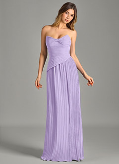 Azazie Becka Bridesmaid Dresses Lilac A-Line Strapless Chiffon Dress image4