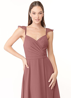 Azazie Emily Bridesmaid Dresses A-Line Ruched Chiffon Floor-Length Dress image5