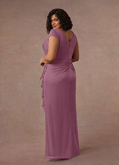 Azazie Roya Mother of the Bride Dresses Vintage Mauve Mermaid V-Neck Pleated Mesh Dress image9