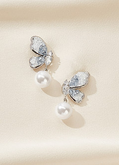 front Something Blue Butterfly Wing Drop Earrings