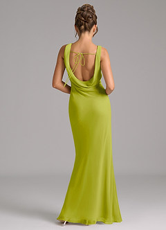 Azazie Rylina Bridesmaid Dresses Lemongrass Mermaid Pleated Chiffon Dress image6