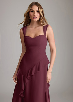 Azazie Sloane Bridesmaid Dresses Cabernet A-Line Sweetheart Neckline Chiffon Dress image6