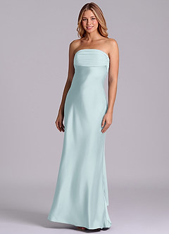 Azazie Ailanie Brudtärnklänningar Klä av Tubklänning i Stretch Satin Axelbandslös Dimma image1