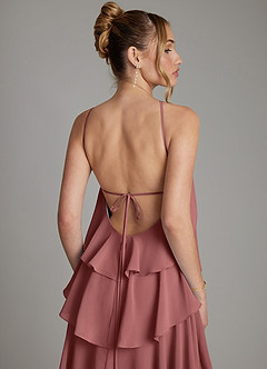 Azazie Deena Brautjungfernkleider A-Linie Gestreift Chiffon Kleid Amethyst image6