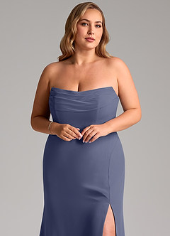 Azazie Saige Brautjungfernkleider Wandelbar A-Linie Schulterfrei Chiffon Kleid Sturm image11