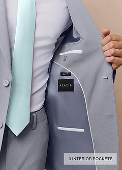 front Savile Grey Wool Blend 3-Piece Suit