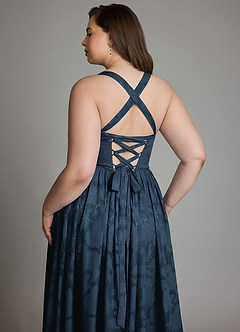 Azazie Francis Abiti da Damigella Abito A-Line in Burnout Floreale Corsetto Marino Scuro image15
