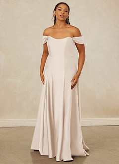 Christian Siriano Bridal for Azazie 1002 Bridesmaid Dresses White Alabaster A-Line Off the Shoulder Stretch Satin Convertible Dress image8