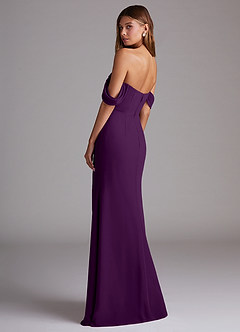 Azazie Saige Bridesmaid Dresses Grape A-Line Off the Shoulder Chiffon Convertible Dress image8