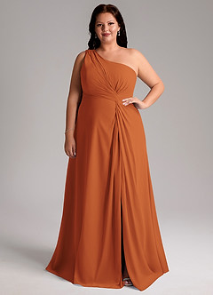 Azazie Brooke Brautjungfernkleider A-Linie One-Shoulder Chiffon Kleid Kanel image8