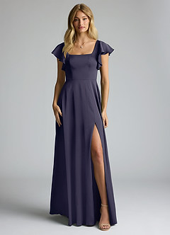 Azazie Bondi Bridesmaid Dresses Stormy A-Line Bow Stretch Satin Dress image8