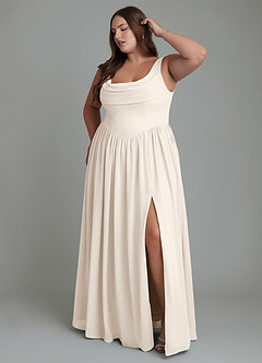 Azazie Novi Bridesmaid Dresses White Alabaster A-Line Pleated Chiffon Dress image3