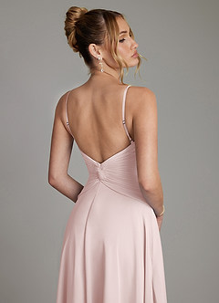 Azazie Elita Bridesmaid Dresses Blushing Pink A-Line Pleated Chiffon Dress image2