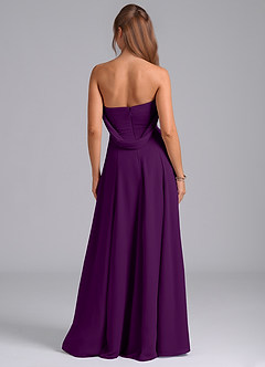 Azazie Almina Jurken voor bruidsmeisjes Converteerbaar Jurk van Chiffon met A-Lijn Off the Shoulder Druif image7