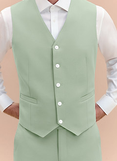 front James Dusty Sage Structured Stretch Suit Vest