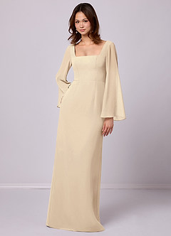 Barbie ♥ Azazie Final Sale Champagne Sheath Bow Chiffon Dress image3