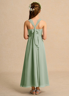 Azazie Tater Girl Flower Girl Dresses Dusty Sage A-Line Pleated Chiffon Dress image2
