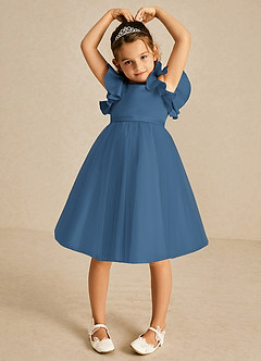 Azazie Kaeya Flower Girl Dresses Twilight A-Line Bow Tulle Dress image3
